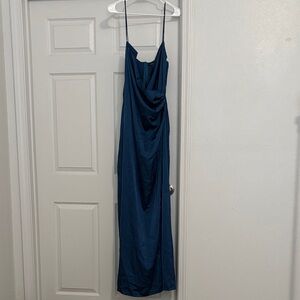 Nasty Gal Deep Blue Maxi Wrap  Dress